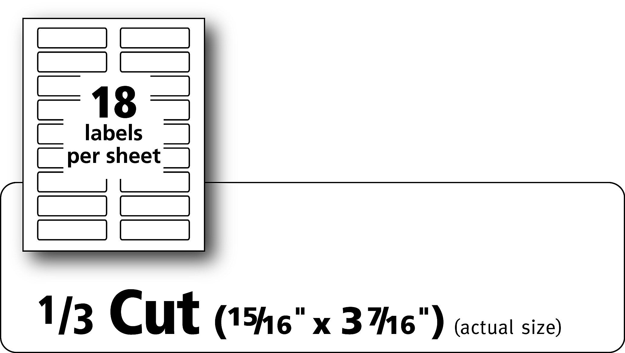 Avery Sure Feed Laser/Inkjet Extra Large File Folder Labels, 15/16" x 3-7/16", White, 450 Labels/Pack (8425)
