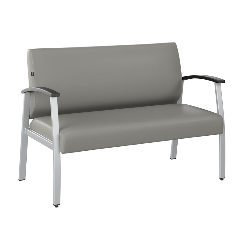 Bush Business Furniture Arrive Vinyl Waiting Room Loveseat, Light Gray (CH3903GVL-03)
