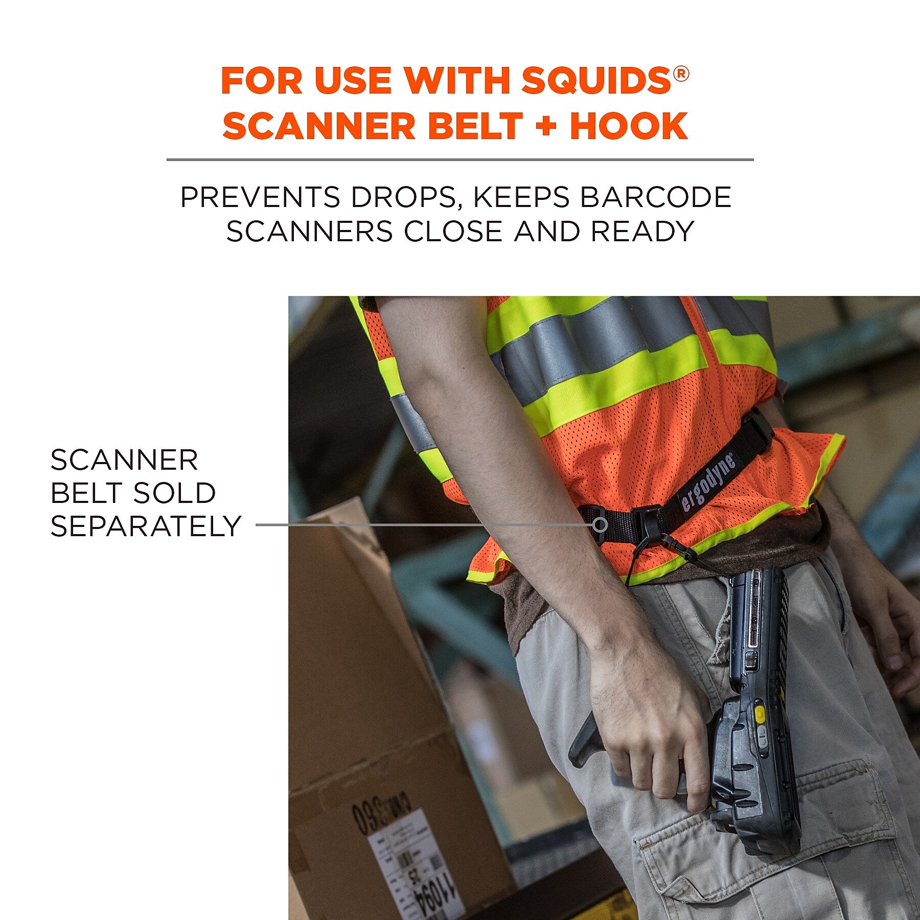 Squids 3136 Barcode Scanner Adaptor Strap, 10/Pack (19169)