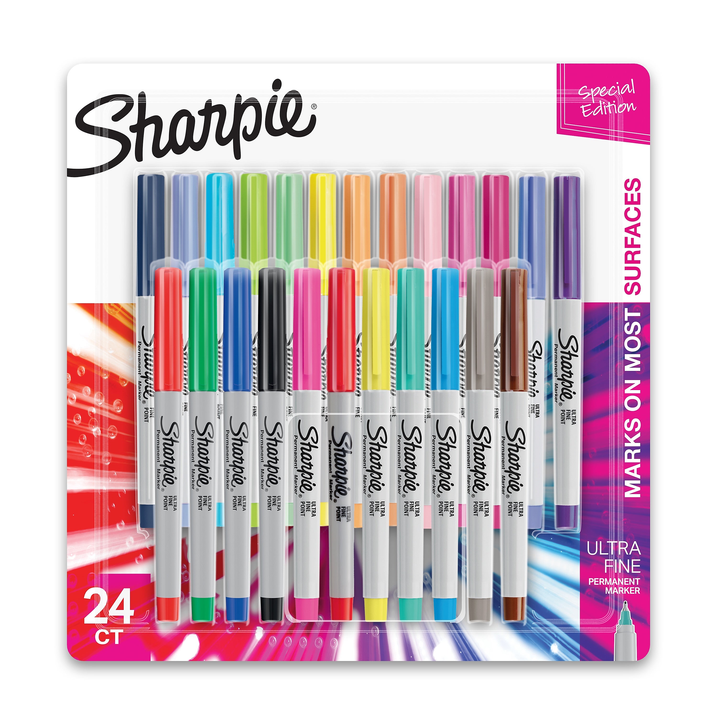 Sharpie Color Burst Permanent Markers, Ultra Fine Tip, Assorted, 24/Pack (1949558)