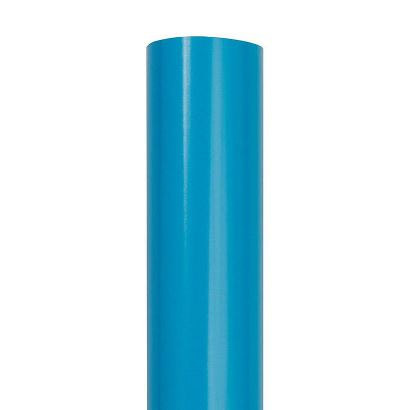 JAM Paper Short Mini Roll Glossy Wrapping Paper,  26.3' x 2.5", Bright Blue, 2/Pack (165S25263bug)
