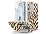 i-Blason Cosmo Cute Brown Checkers Case for Samsung Galaxy S24 Ultra, Shock-Absorbing