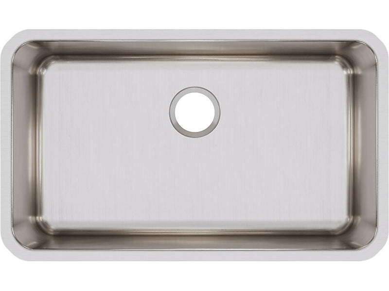 Elkay Lustertone Classic Single-Bowl Undermount Sink, 10" x 30.5" x 18.5", Stainless Steel, Lustrous Satin (ELUH281610)