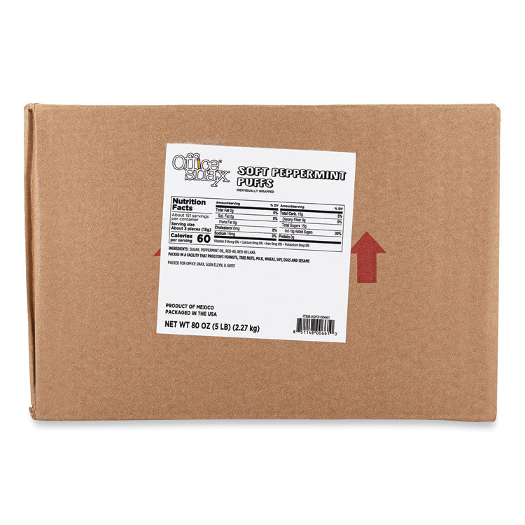 Candy Assortments, Peppermint Puffs Candy, 5 lb Carton