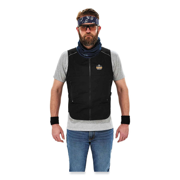 Chill-Its 6255 Lightweight Phase Change Cooling Vest, Cotton/Polyester, Small/Medium, Black