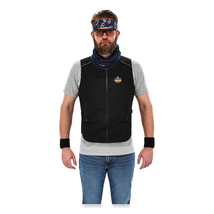 Chill-Its 6255 Lightweight Phase Change Cooling Vest, Cotton/Polyester, Large/X-Large, Black