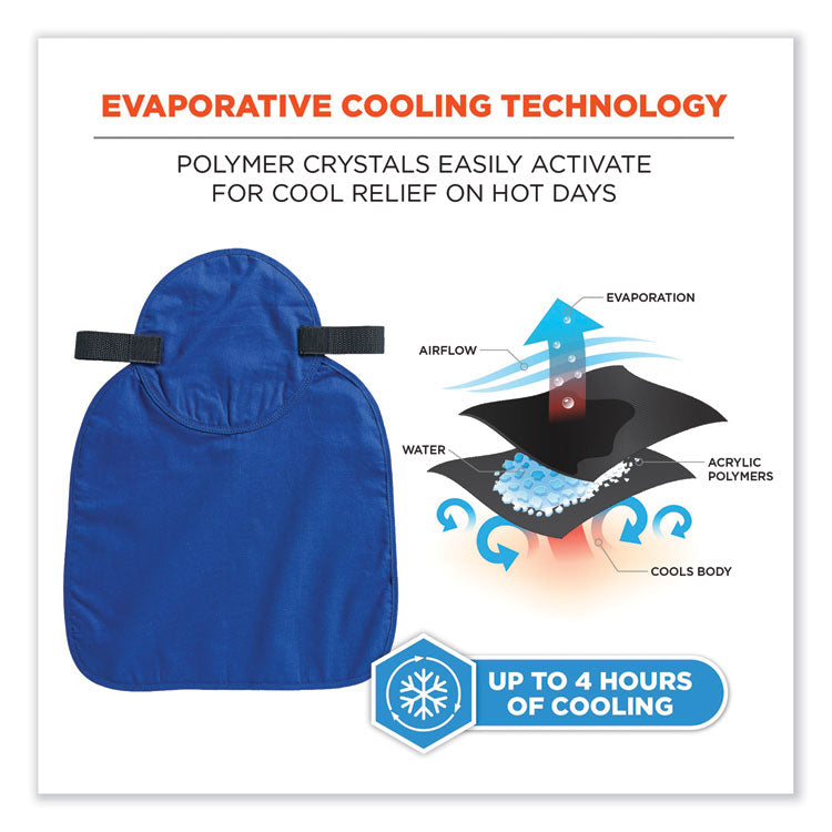 Chill-Its 6717 Cooling Hard Hat Pad and Neck Shade - Polymers, 12.5 x 9.75, Blue