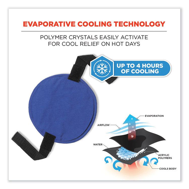 Chill-Its 6715 Hard Hat Cooling Pad - Polymers, 7 x 6.5, Blue