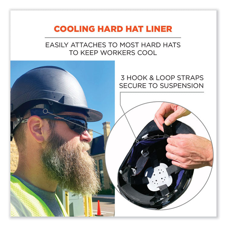 Chill-Its 6716 Cooling Hard Hat Liner - Polymers, 13.25 x 1.88, Blue