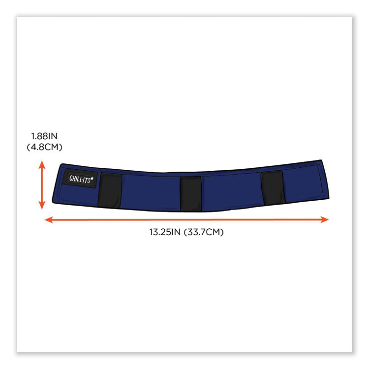 Chill-Its 6716 Cooling Hard Hat Liner - Polymers, 13.25 x 1.88, Blue