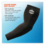 Chill-Its 6690 Performance Knit Cooling Arm Sleeve, Polyester/Spandex, Large, Black, 2 Sleeves