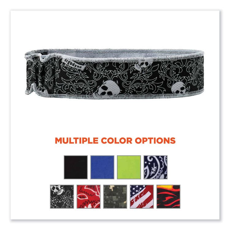 Chill-Its 6605 High-Performance Terry Cloth Sweatband, Cotton Terry Cloth, One Size Fits Most, Skulls