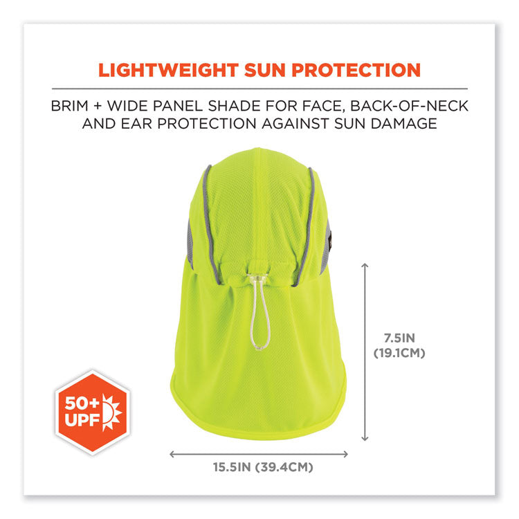 Chill-Its 6650 High-Performance Hat Plus Neck Shade, Polyester, One Size Fits Most, Lime