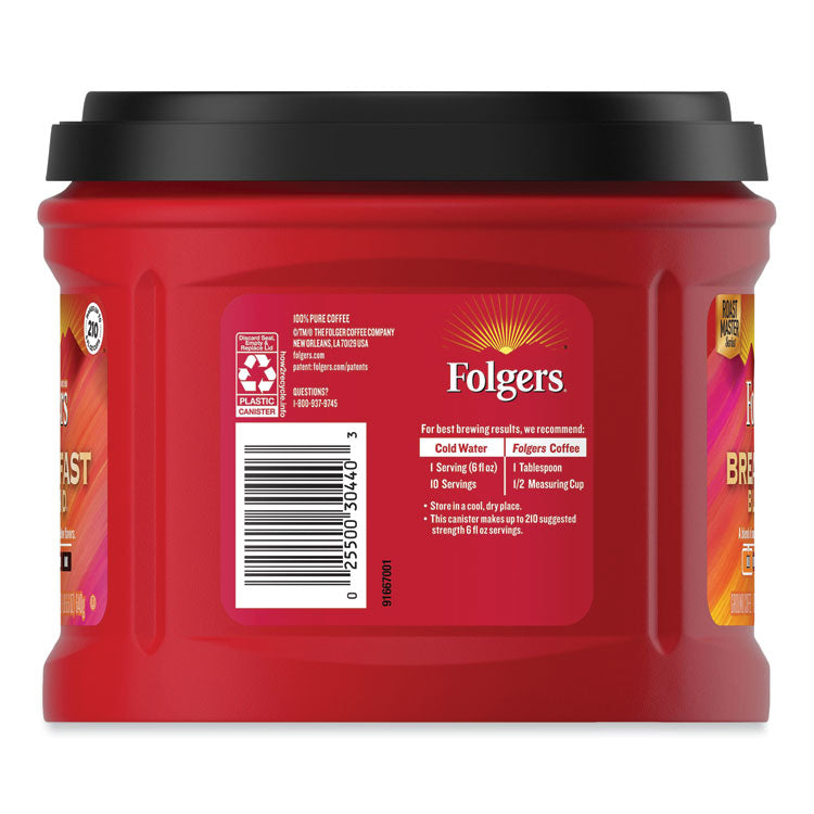 Breakfast Blend Ground Coffee, 22.6 oz Canister