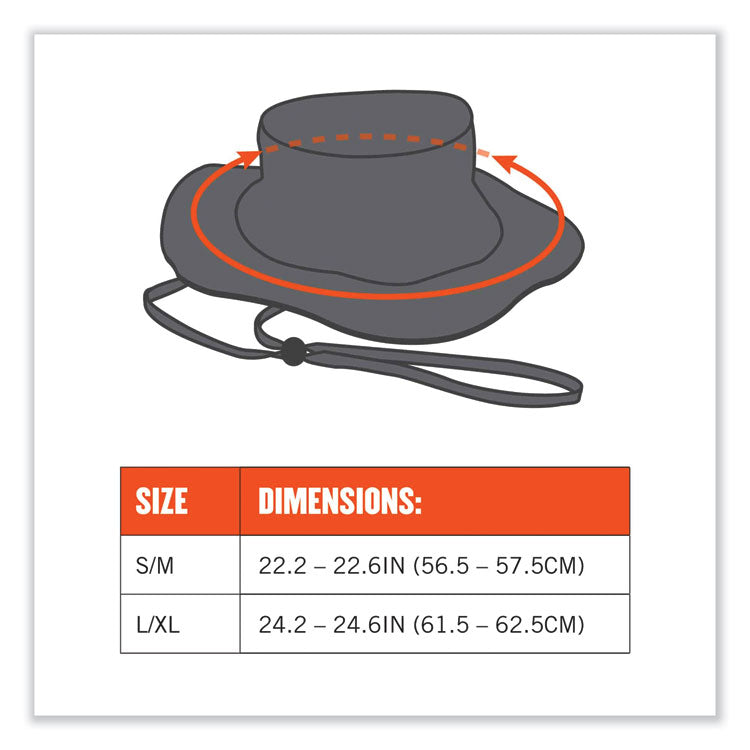 Chill-Its 8935CT Hi-Vis PVA Ranger Sun Hat, Small/Medium, Lime