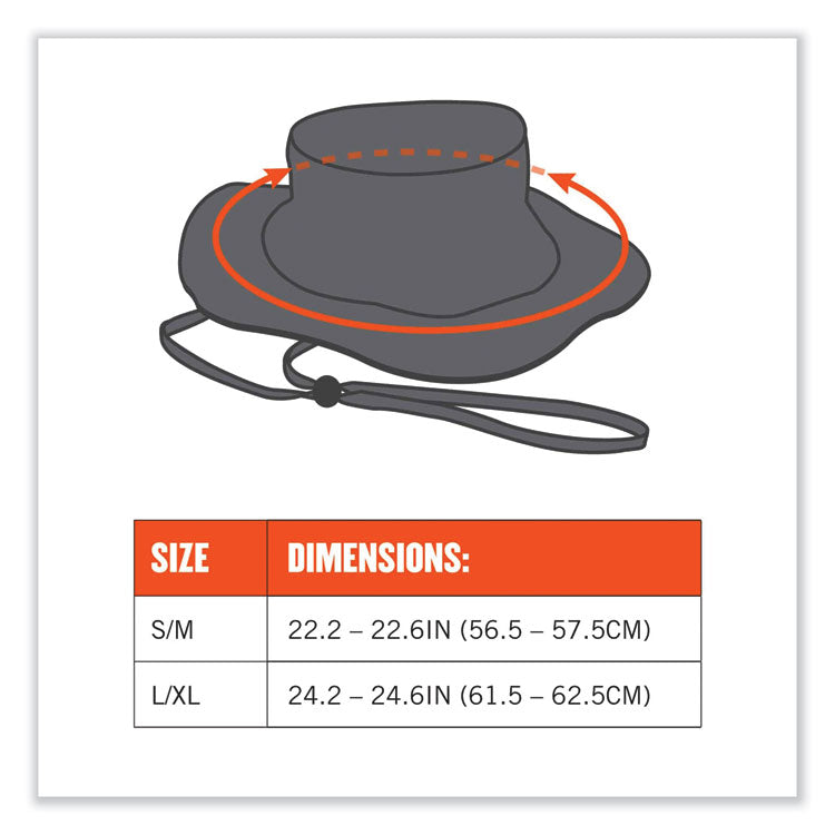 Chill-Its 8935MF Hi-Vis Microfiber Ranger Sun Hat, Small/Medium, Lime