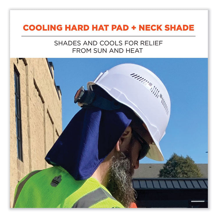 Chill-Its 6717CT Cooling Hard Hat Pad and Neck Shade - PVA, 12.5 x 9.75, Blue