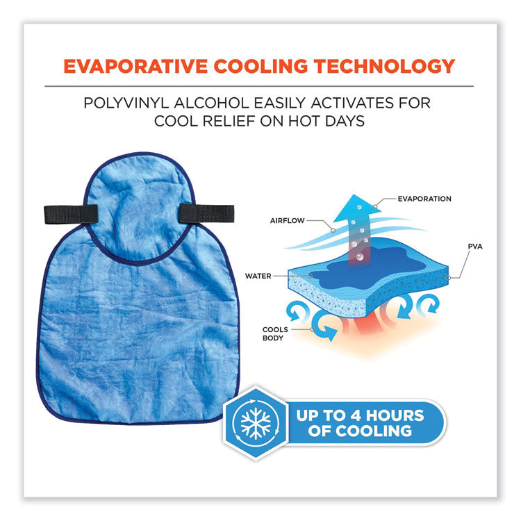 Chill-Its 6717CT Cooling Hard Hat Pad and Neck Shade - PVA, 12.5 x 9.75, Blue