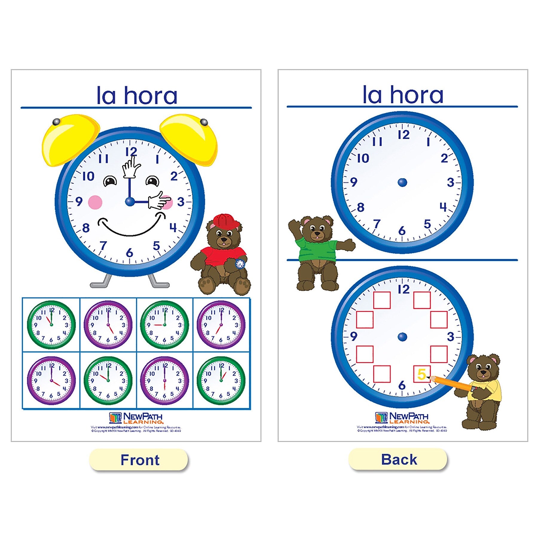 NewPath Learning Time & Money Wall Charts, Spanish Edition, 6/Set (NP-930325)