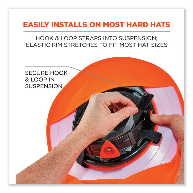 Chill-Its 6660 Hard Hat Brim + Neck Shade, 19.5 x 9.75, Orange