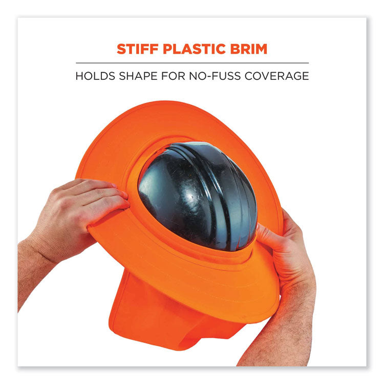 Chill-Its 6660 Hard Hat Brim + Neck Shade, 19.5 x 9.75, Orange