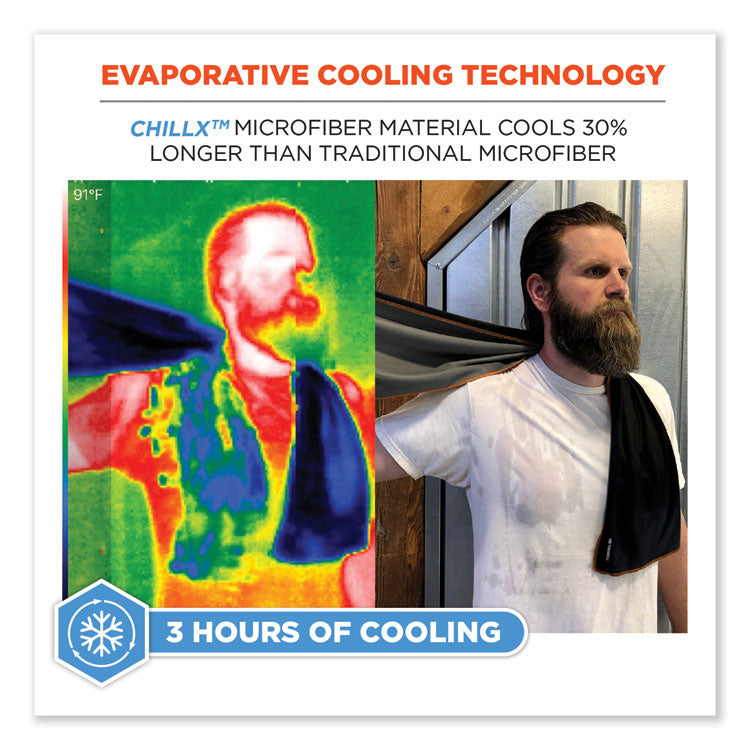 Chill-Its 6602MF Evaporative Microfiber Cooling Towel, 40.9 x 9.8, One Size Fits Most, Microfiber, Blue