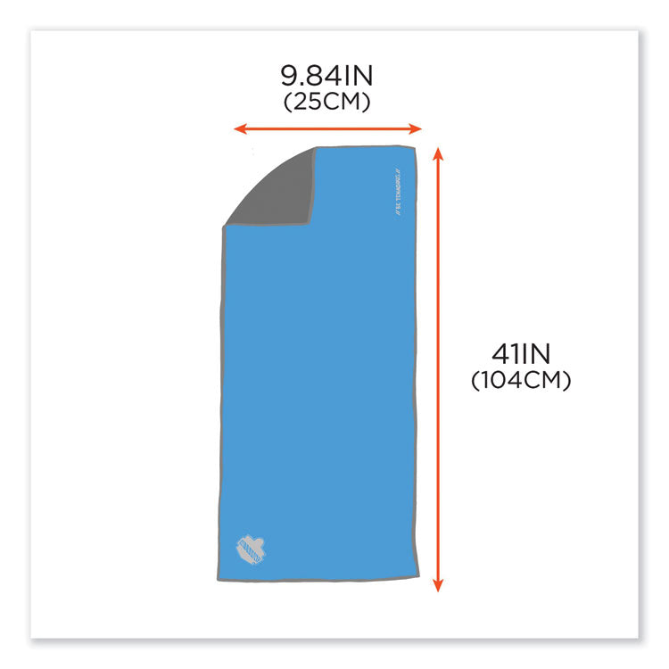 Chill-Its 6602MF Evaporative Microfiber Cooling Towel, 40.9 x 9.8, One Size Fits Most, Microfiber, Blue