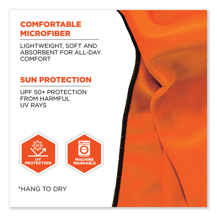 Chill-Its 6602MF Evaporative Microfiber Cooling Towel, 40.9 x 9.8, One Size Fits Most, Microfiber, Orange