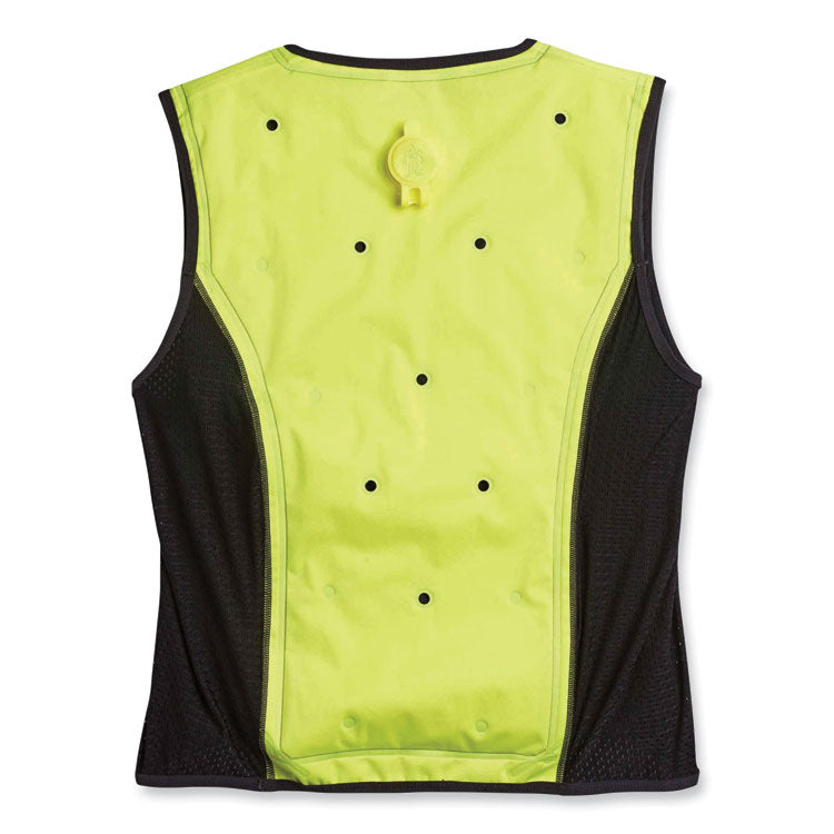 Chill-Its 6685 Premium Dry Evaporative Cooling Vest with Zipper, Nylon, Large, Lime