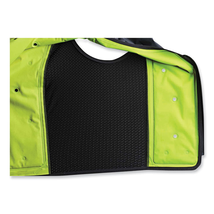 Chill-Its 6685 Premium Dry Evaporative Cooling Vest with Zipper, Nylon, 2X-Large, Lime