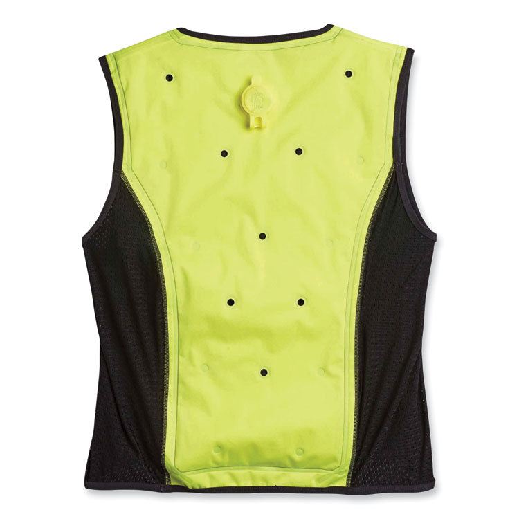 Chill-Its 6685 Premium Dry Evaporative Cooling Vest with Zipper, Nylon, 4X-Large, Lime