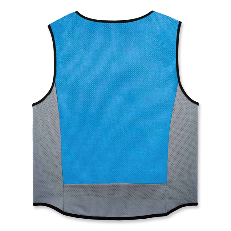 Chill-Its 6667 Wet Evaporative PVA Cooling Vest with Zipper, PVA, Large, Blue
