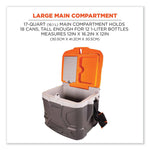 Chill-Its 5170 17-Quart Industrial Hard Sided Cooler, Orange/Gray, 30/Pallet
