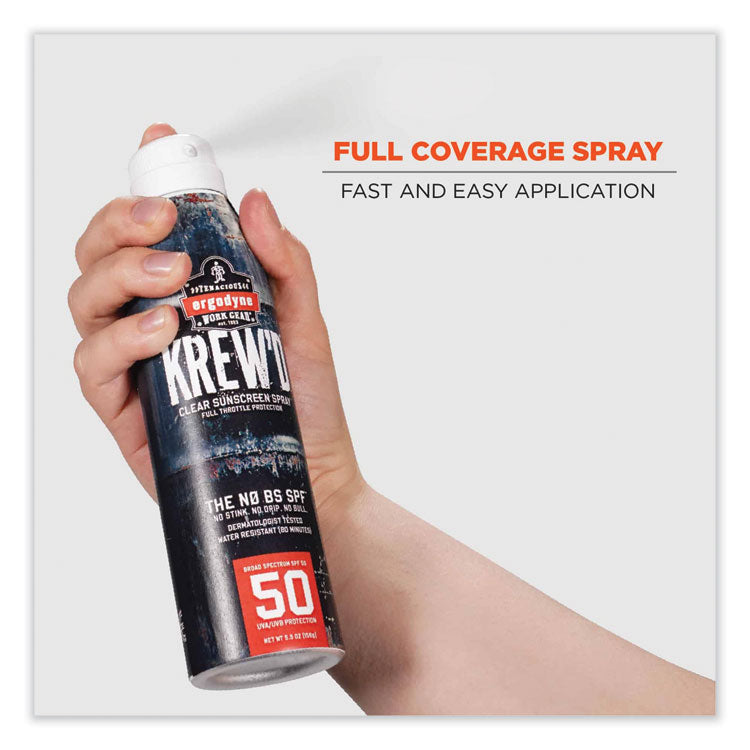 Krewd 6353 SPF 50 Sunscreen Spray, 5.5 oz Can