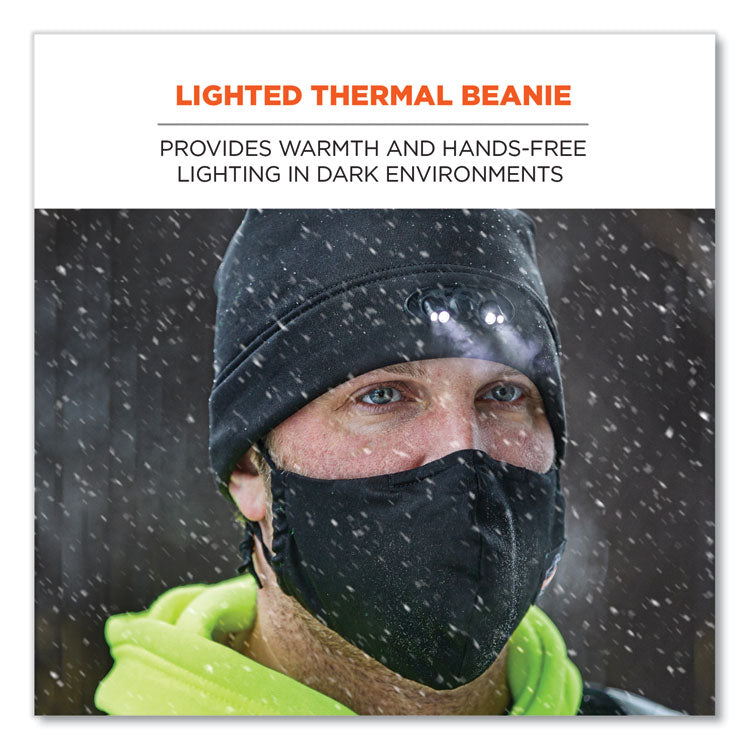 N-Ferno 6804 Skull Cap Winter Hat with LED Lights, One Size Fits Mosts, Black