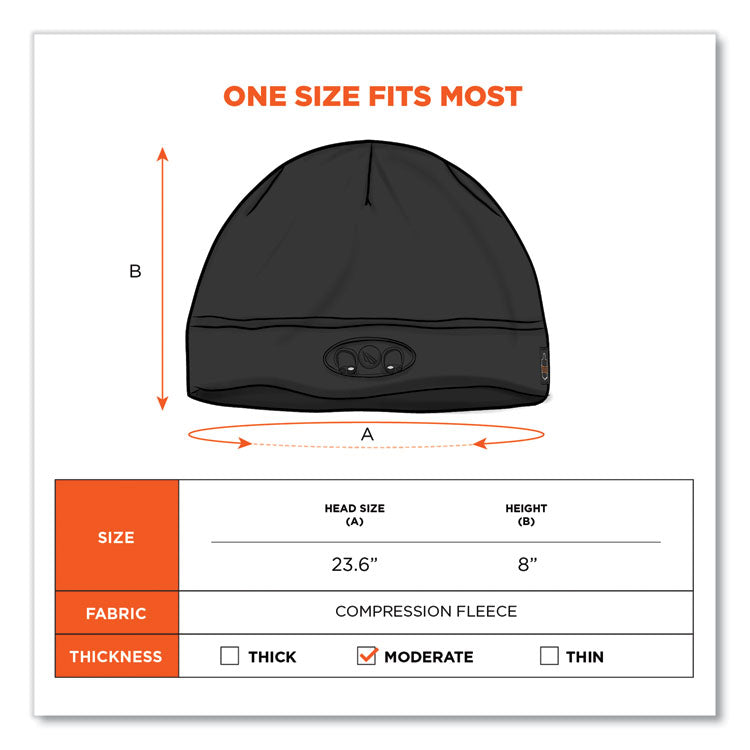 N-Ferno 6804 Skull Cap Winter Hat with LED Lights, One Size Fits Mosts, Black