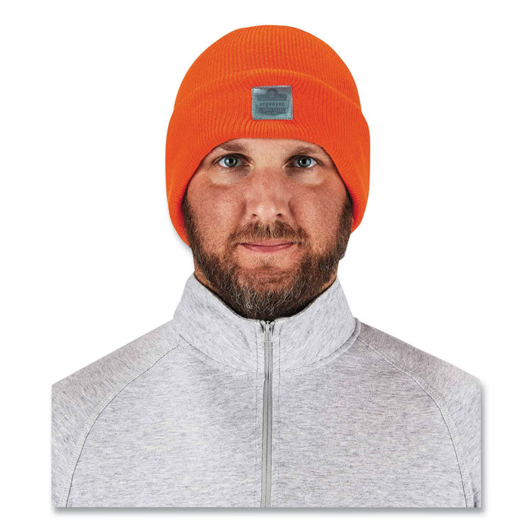 N-Ferno 6806 Cuffed Rib Knit Winter Hat, One Size Fits Most, Orange