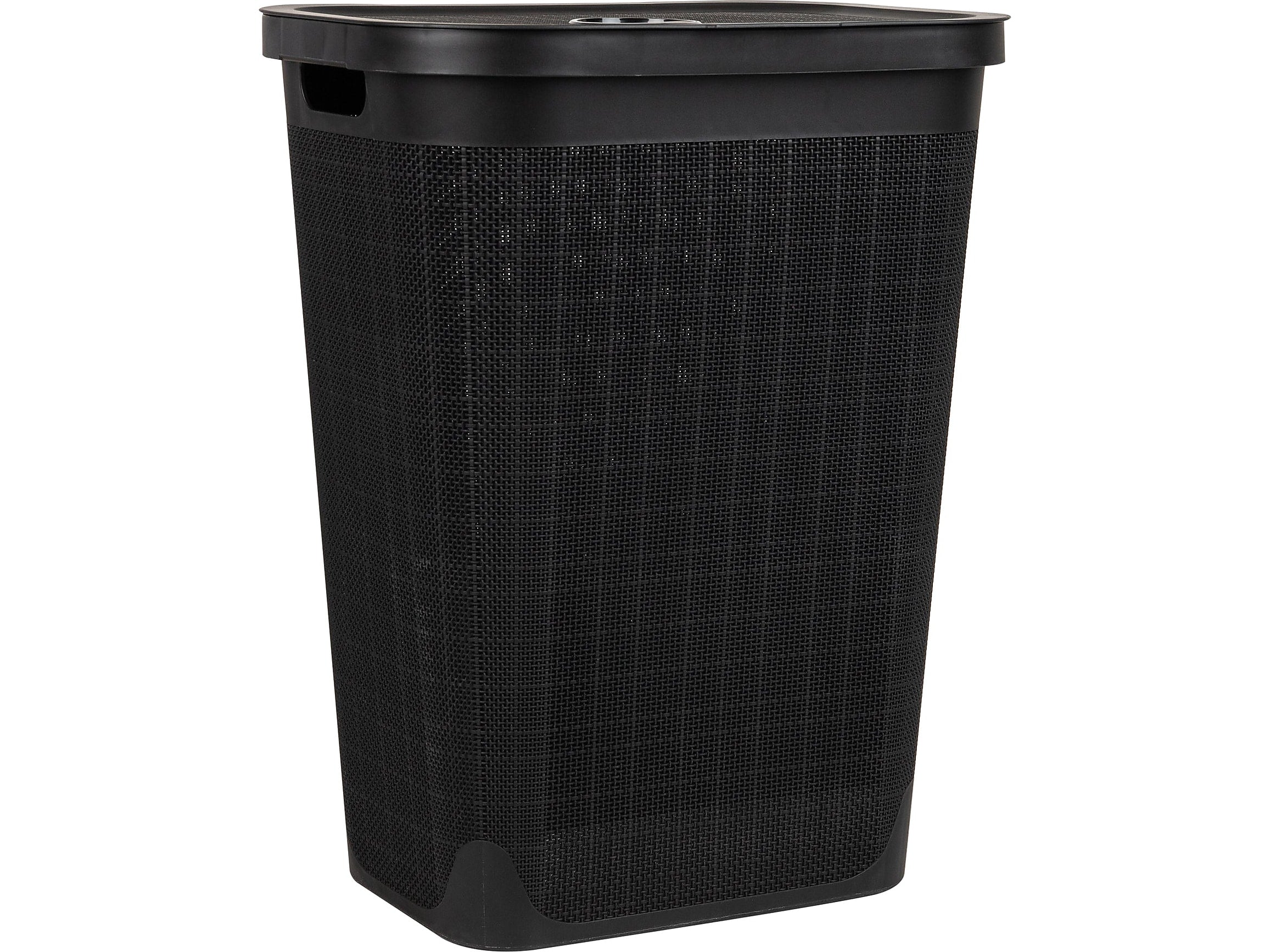 Mind Reader 15.85-Gallon Hamper with Lid, Plastic, Black (60FABHAMP-BLK)
