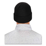 N-Ferno 6806 Cuffed Rib Knit Winter Hat, One Size Fits Most, Black