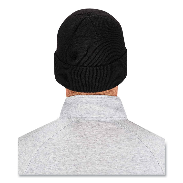 N-Ferno 6806 Cuffed Rib Knit Winter Hat, One Size Fits Most, Black