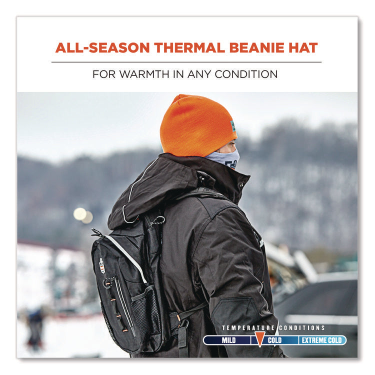 N-Ferno 6812 Rib Knit Beanie, One Size Fits Most, Orange