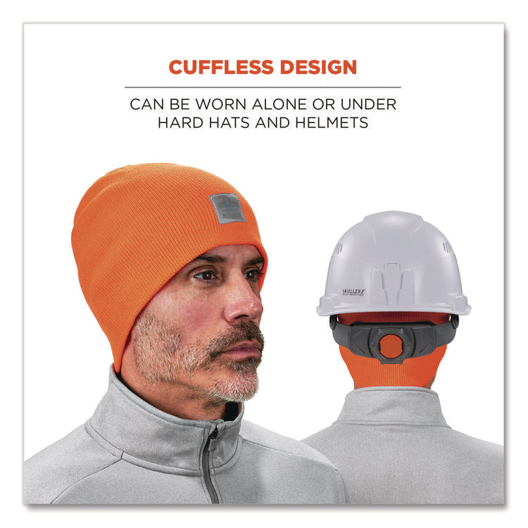 N-Ferno 6812 Rib Knit Beanie, One Size Fits Most, Orange