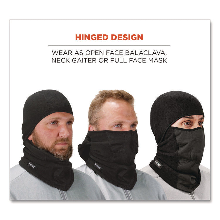N-Ferno 6823 Hinged Balaclava Face Mask, Fleece, One Size Fits Most, Black