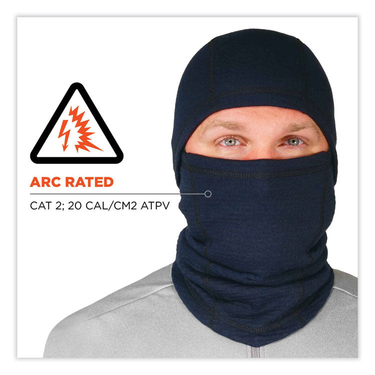 N-Ferno 6847 FR Dual Compliant Balaclava Face Mask, Polartec FR Power Grid Fleece, One Size Fits Most, Navy