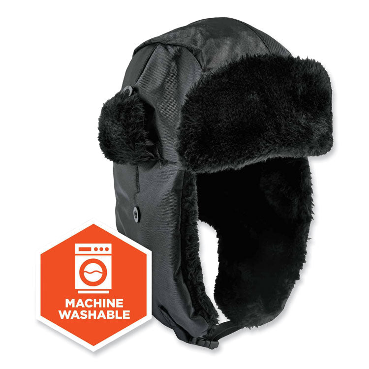 N-Ferno 6802Z Zippered Trapper Hat, Large/X-Large, Black