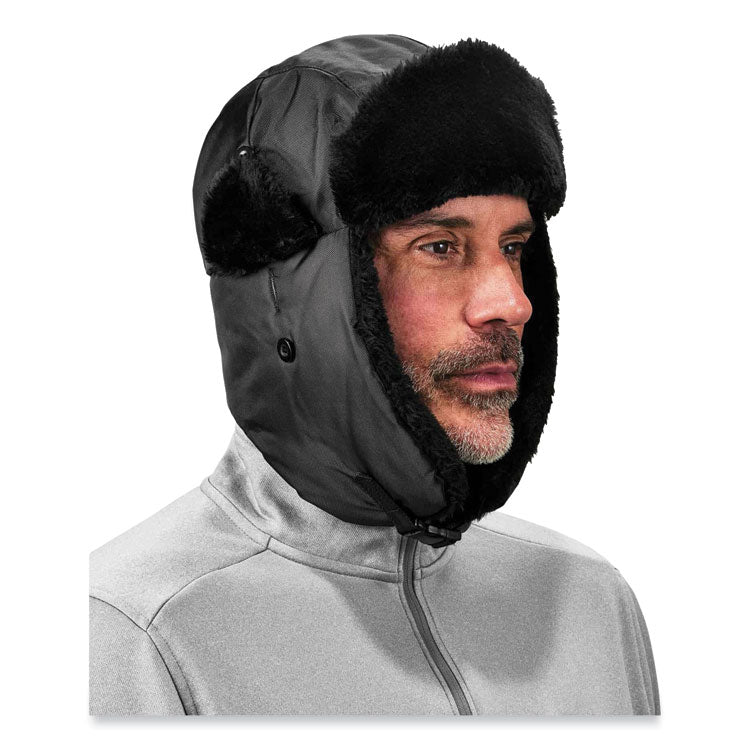N-Ferno 6802Z Zippered Trapper Hat, Large/X-Large, Black