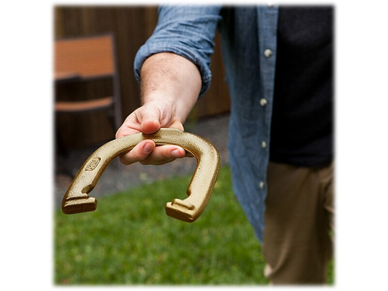 Champion Sports Horseshoes Set, Bronze/Silver (IHS100)