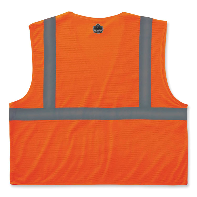GloWear 8210HL Class 2 Economy Mesh Hook and Loop Vest, Polyester, Small/Medium, Orange