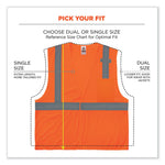 GloWear 8210HL Class 2 Economy Mesh Hook and Loop Vest, Polyester, Small/Medium, Orange