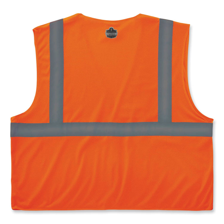 GloWear 8210HL Class 2 Economy Mesh Hook and Loop Vest, Polyester, Large/X-Large, Orange